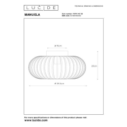 Lucide MANUELA - přisazené stropní svítidlo - Ø 40 cm - Černá 78174/40/30