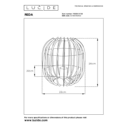 Lucide 78599/01/30 REDA stolní lampa E27/40W H26cm černá