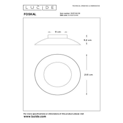 Lucide FOSKAL - zapuštěné stropní svítidlo - Ø 21,5 cm - LED - 1x6W 2700K - Černá 79177/06/30