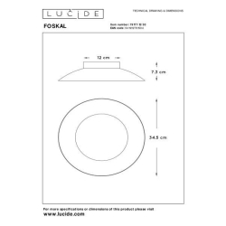 Lucide FOSKAL - zapuštěné stropní svítidlo - Ø 34,5 cm - LED - 1x12W 2700K - Černá 79177/12/30