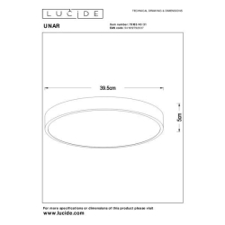 Stropní LED svítidlo UNAR Ø 39,5 cm 1x24W 2700K bílé