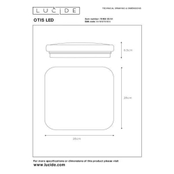 Lucide OTIS - stropní svítidlo - Ø 28 cm - LED - 1x22W 3000K - Opálová 79198/22/61