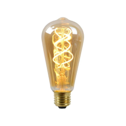 Lucide LED žárovka - okrasné vlákno - Ø 6,4 cm - stmívatelné - 1x5W 2200K - Jantarová 49034/05/62