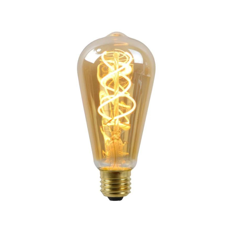 Lucide LED žárovka - okrasné vlákno - Ø 6,4 cm - stmívatelné - 1x5W 2200K - Jantarová 49034/05/62