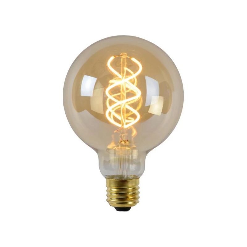 Lucide LED žárovka - okrasné vlákno - Ø 9,5 cm - stmívatelné - 1x5W 2200K - Jantarová 49032/05/62