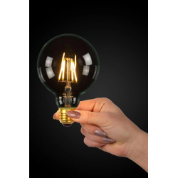 Lucide G125 Třída B - Žárovka s vláknem - Ø 12,5 cm - LED stmívatelná. - E27 - 1x7W 2700K - Transparent