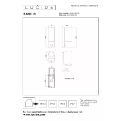 Lucide ZARO IR – Nástěnný reflektor / Nástěnné světlo Vnitřní/Venkovní – 2xGU10 – IP65 – se senzorem – černé