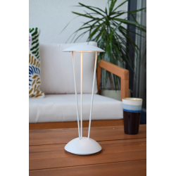 Lucide RENEE - Dobíjecí stolní lampa Vnitřní/Venkovní - Ø 12,3 cm - LED stm. - 1x2,2W 2700K/3000 - bílá