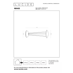 Lucide RENEE - Dobíjecí stolní lampa Vnitřní/Venkovní - Ø 12,3 cm - LED stm. - 1x2,2W 2700K/3000 - bílá