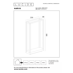 Lucide NARVIK - sloupkové světlo - LED - 1x9,2W 3000K - IP65 - Černá