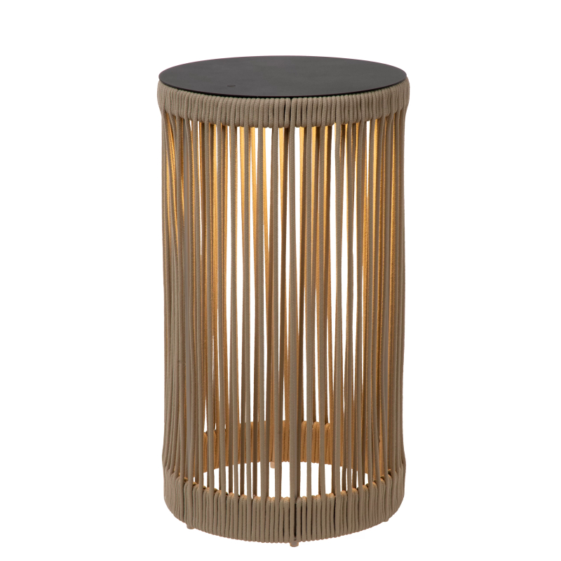 Lucide PINGI - Dobíjecí stolní lampa Vnitřní/Venkovní - Baterie - Ø 33,5 cm - IP44 - Taupe