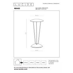 Lucide RENEE - Dobíjecí stolní lampa vnitřní/venkovní - baterie - Ø 12,3 cm - LED stmívatelná - zlatá