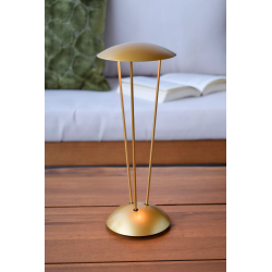 Lucide RENEE - Dobíjecí stolní lampa vnitřní/venkovní - baterie - Ø 12,3 cm - LED stmívatelná - zlatá