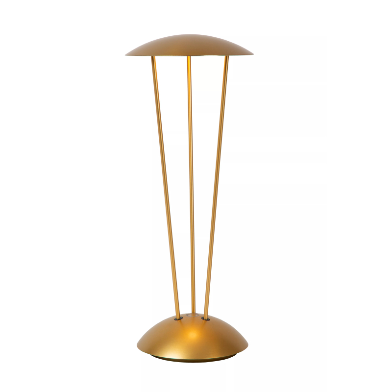 Lucide RENEE - Dobíjecí stolní lampa vnitřní/venkovní - baterie - Ø 12,3 cm - LED stmívatelná - zlatá