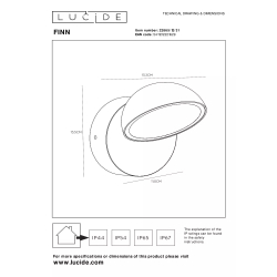 Lucide FINN - Nástěnné svítidlo Vnitřní/Venkovní - LED - IP54 - Senzor Den/Noc - Bílá