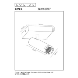 Lucide GRADO - Ceiling spotlight - 1xGU10 (MR11) - šedá