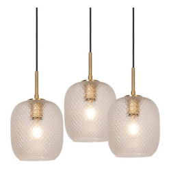 Lucide ALICENT - Pendant light - Ø 35 cm - 3xE27 - zlatá/mosazná