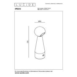 Lucide IPSOS - dobíjecí stolní lampa - baterie- LED stmívatelné - 1x3W 3000K/3200K - modrá