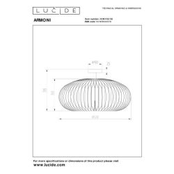 Lucide ARMONI - Flush ceiling light - Ø 52 cm - 1xE27 - černé