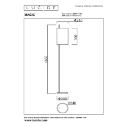 Lucide MAGIC - stojací lampa - Ø 24 cm - 1xE27 - černá