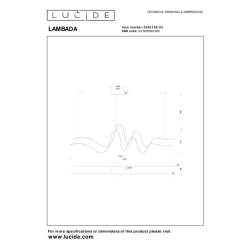 Lucide Premium LAMBADA - Pendant light - LED Dim. - 2x55W 2700K/3200K - zlatá/mosazná