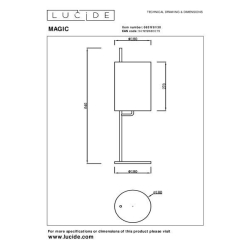 Lucide MAGIC - stolní lampa - Ø 18 cm - 1xE27 - černé