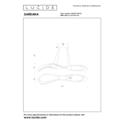 Lucide Premium SARDANA - Pendant light - LED Dim. - 1x54W 2700K - zlatá/mosazná