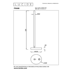 Lucide FINAN - stolní lampa- LED 3 kroky stmívání - 1x12W 2700K - černé