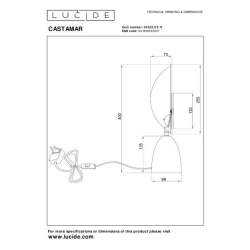 Lucide CASTAMAR - stolní lampa - Ø 25,5 cm - LED - 1x8W 2100K - Chrom