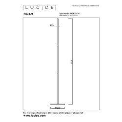 Lucide FINAN - stojací lampa- LED 3 StepDim - 1x32W 2700K - černá