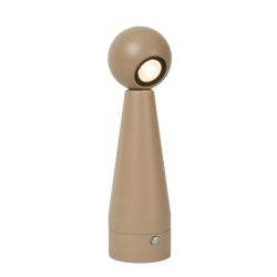 Lucide IPSOS - Rechargeable stolní lampa - baterie - LED stmívatelná - 1x3W 3000K/3200K - Taupe