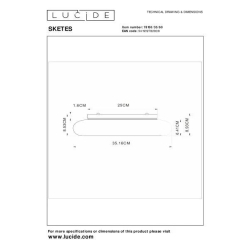 Lucide SKETES - Flush ceiling light - Ø 35,2 cm - LED Dim. - CCT - 1x18W 2700K/5000K - průhledná