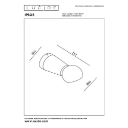 Lucide IPSOS - Wall light Bathroom - LED - 1x6W 2700K - IP54 - Chrom