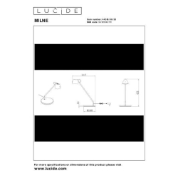 Lucide MILNE - stolní lampa - LED stmívatelná - 1x8W 2700K - černé