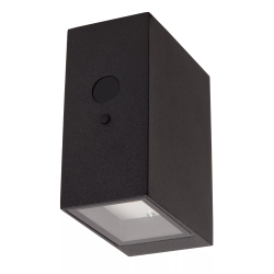 Lucide BOLTON - Nástěnné svítidlo vnitřní/venkovní - LED stmívatelné - 1x1W - IP54 - Senzor Den/Noc - Černá
