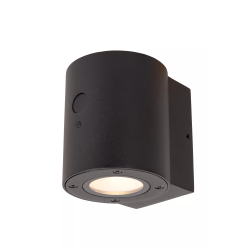 Lucide PERTH - Nástěnné svítidlo vnitřní/venkovní - LED stmívatelné - 1x1W - IP65 - Senzor Den/Noc - Černá
