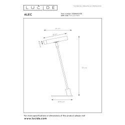 Lucide ALEC - Stolní lampa - LED stmívatelná - G9 - 1x3W 2700K - Včetně výměnných stínidel - Černá