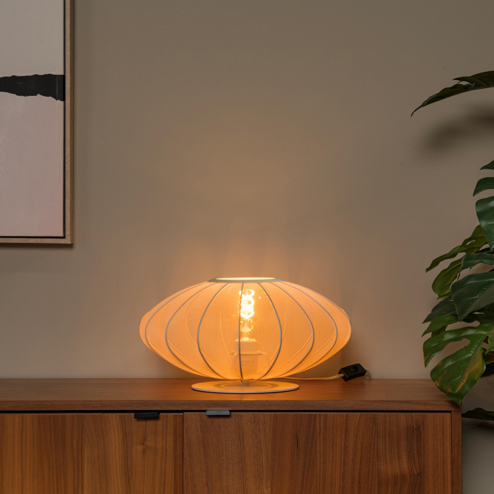 Lucide CORINA - Stolní lampa - Ø 40 cm - 1xE27 - Smetanová