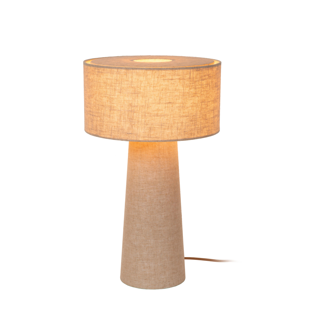 Lucide LEEROY - Stolní lampa - Ø 30 cm - 1xE27 - Taupe