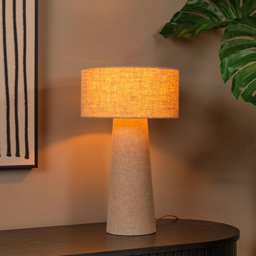Lucide LEEROY - Stolní lampa - Ø 30 cm - 1xE27 - Taupe