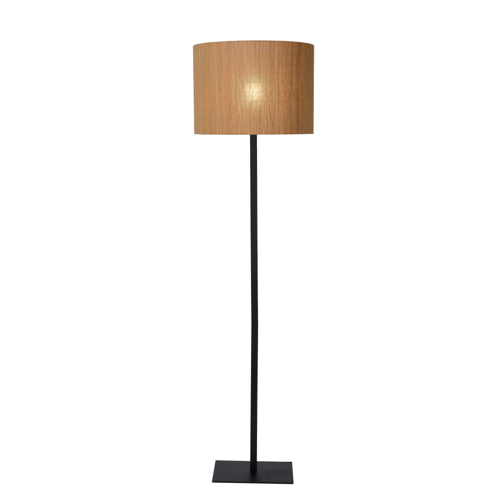 Lucide MAGIUS Stojací lampa Rattan - 1xE27/40W - černá/ratan