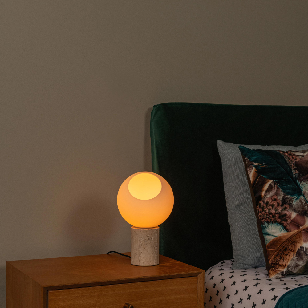 Lucide DAVIN - Stolní lampa - 1xE27 - Opál