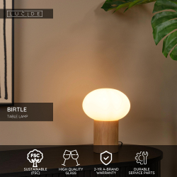 Lucide BIRTLE - Stolní lampa - 1xE14 - Opál