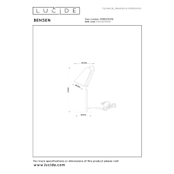 Lucide BENSEN - Stolní lampa - 1xE14 - Šedá