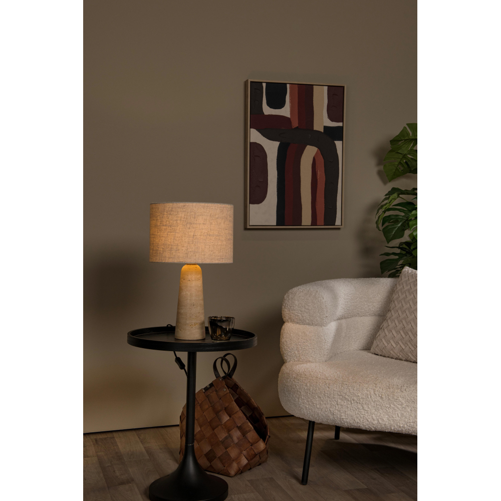 Lucide NIMUE - Stolní lampa - Ø 30 cm - 1xE27 - Taupe