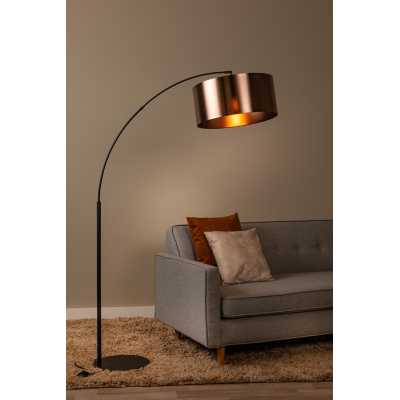 Lucide RANKOS - Stojací lampa Arc - 1xE27 - Černá