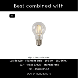 Lucide MODA - stolní lampa - Ø 13 cm - Šedá 08500/81/36