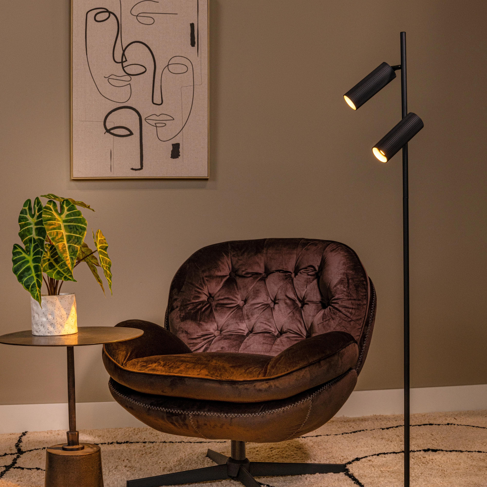 Lucide CLUBS stojací lampa 2xGU10 černá