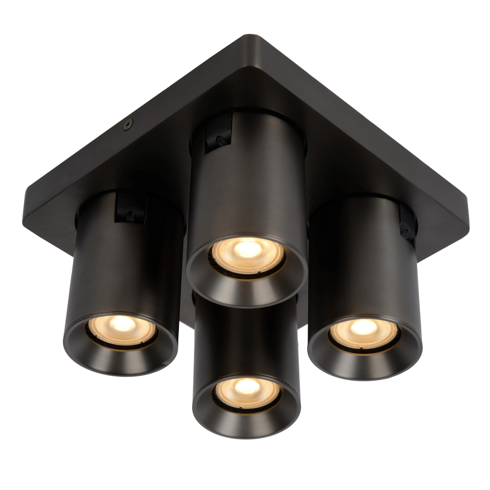 Lucide NIGEL – Stropní reflektor –  GU10 – 4x5W 2200K/3000K – Antracit