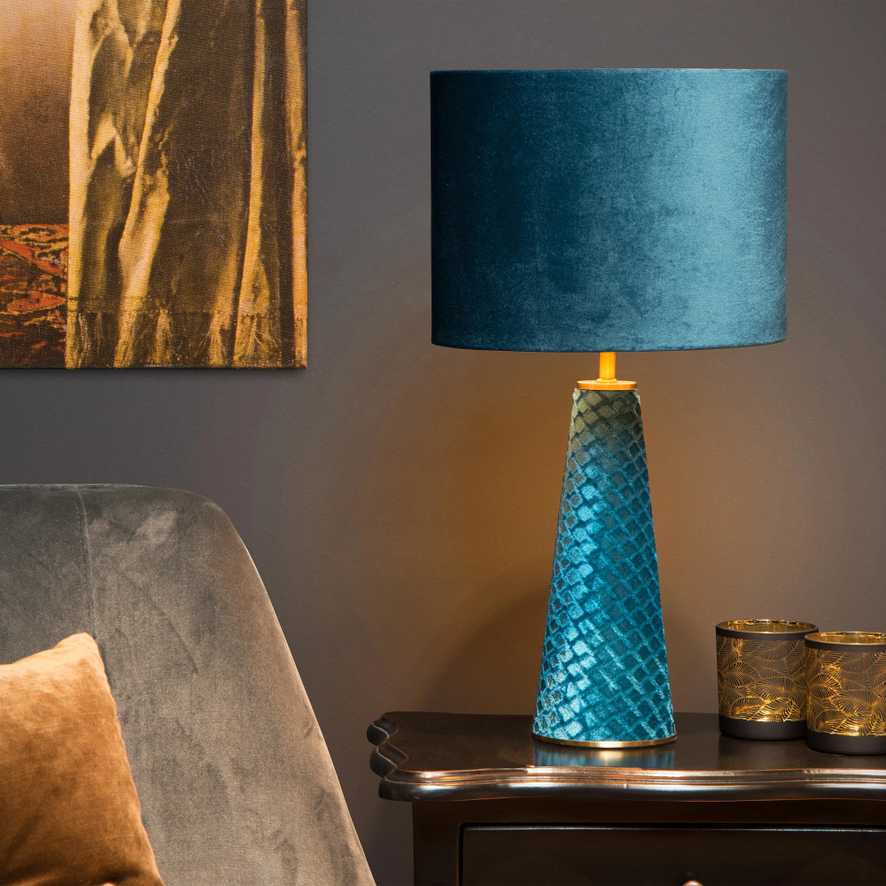 Lucide VELVET stolní lampička E27/40W H47cm modré